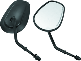 Bikers Choice Black Tapered Short Stem Mirrors Pr