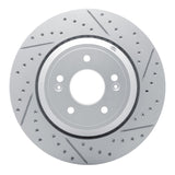 R1 18-23 Genesis G80 Rear Right Drilled & Slotted Geo-Carbon Rotor