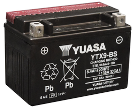 Yuasa YTX9-BS Maintenance Free AGM 12-Volt Battery w/Bottle