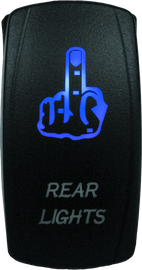 DragonFire Racing Lighted Switch Finger Rear Light On/Off Blue