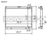 Koyo 1998-Aug 2000 Nissan Skyline GT-R R34 2.6L Turbo Radiator