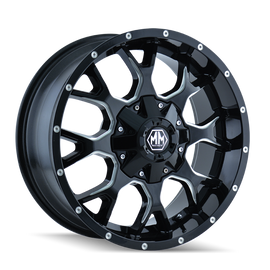 Mayhem 8015 Warrior 20x9 / 6x135 BP / 0mm Offset / 106mm Hub Black w/ Milled Spokes Wheel