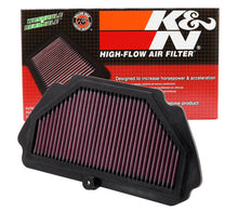 Load image into Gallery viewer, K&amp;N Replacement Air Filter 09-12 Kawasaki ZX6R Ninja 600 / 09-10 ZX6R Ninja Monster Energy 600