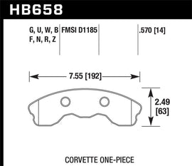 Hawk 06-10 Chevy Corvette (Improved Pad Design) Front HPS Street Brake Pads
