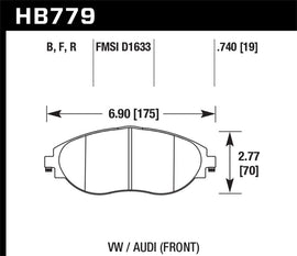 Hawk 2016 Audi S3 DTC-60 Front Brake Pads