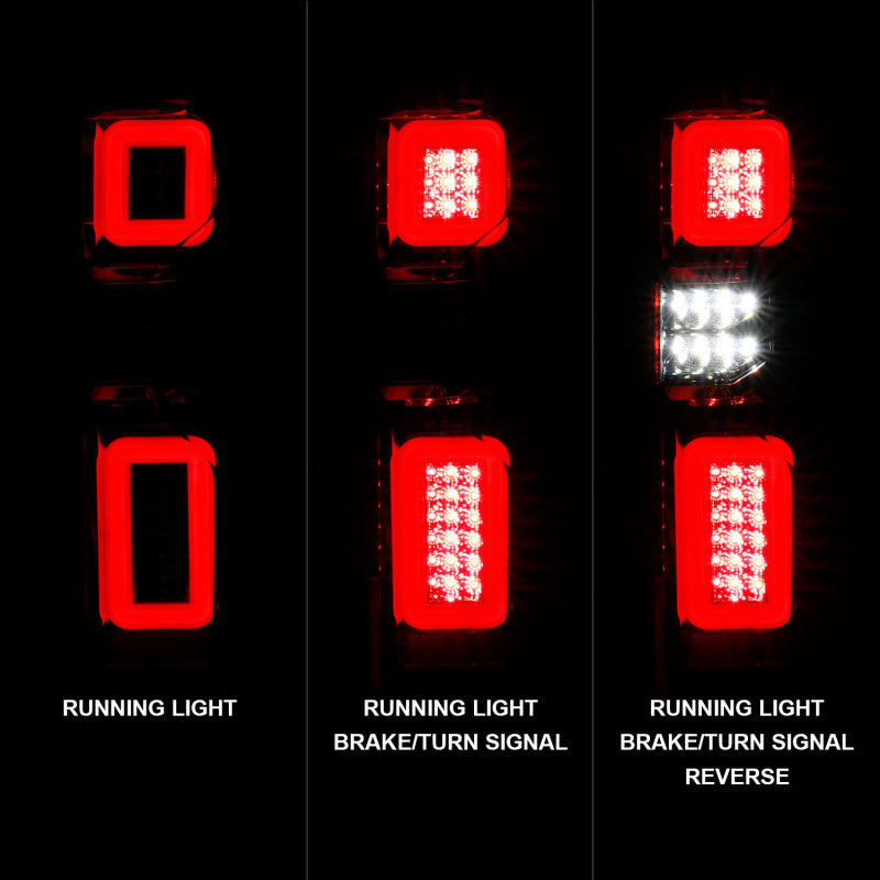 ANZO 19-21 Chevy Silverado Full LED Taillights Chrome Housing Red/Clear Lens G2 (w/C light Bars)