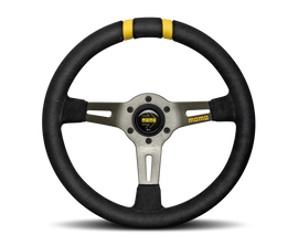Momo MODDRIFT Steering Wheel 330 mm - Black Suede/Anthracite Spokes/2 Stripes