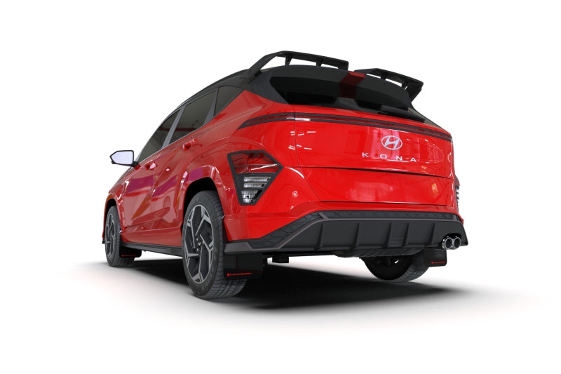 Rally Armor 24-25 Hyundai Kona N Line Black UR Mud Flap - White Logo