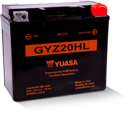 Yuasa GYZ20HL High Performance Maintenance Free AGM 12-Volt Battery