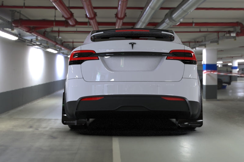 Rally Armor 22-25 Tesla Model X Black UR Mud Flap - Metallic Black Logo