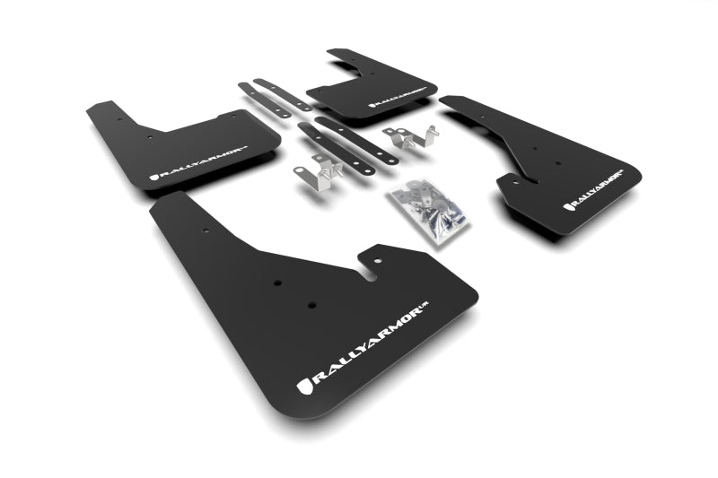 Rally Armor 18-25 Toyota Corolla Hatchback Black UR Mud Flap White Logo