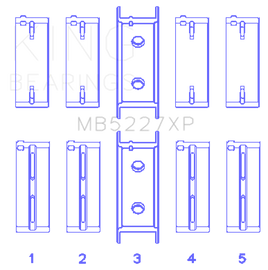 King Engine Bearings Mitsubishi 4G63/4G64 6 Bolt 1st Gen DSM Performance Main Bearing Set - Size STD