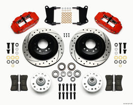 Wilwood Narrow Superlite 6R Front Hub & 1PC Rtr Kit 12.88in Drilled -Red 67-69 Camaro 64-72 Nova